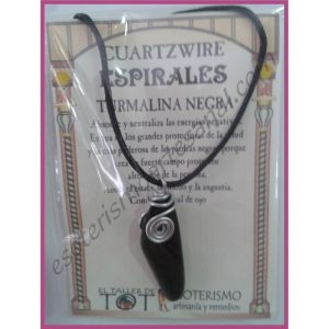 COLGANTE 3 ESPIRALES -*- TURMALINA NEGRA