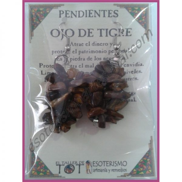 PENDIENTES chips -*- OJO DE TIGRE