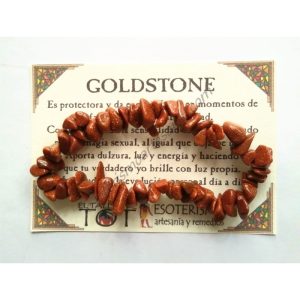 PULSERA chips - GOLDSTONE DORADA