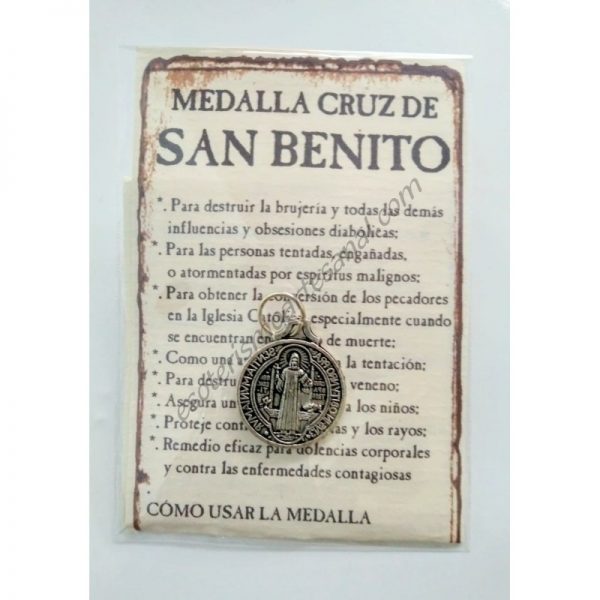 SAN BENITO - medalla cruz pequeña - colgante