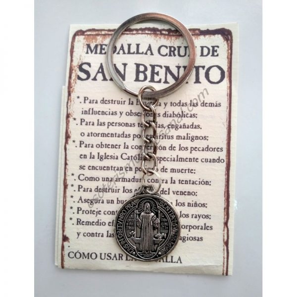 SAN BENITO - medalla cruz mediana - LLAVERO