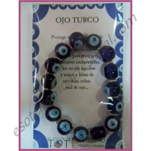 OJO TURCO - PULSERA - 15 BOLAS 20 mm ENTREPIEZAS MINI