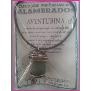 COLGANTE MEDIEVAL ALAMBRADO -*- AVENTURINA VERDE