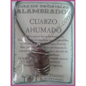 COLGANTE MEDIEVAL ALAMBRADO -*- CUARZO AHUMADO