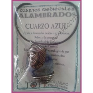 COLGANTE MEDIEVAL ALAMBRADO -*- CUARZO AZUL
