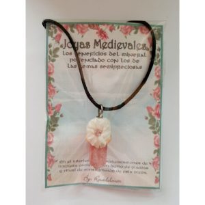 JOYA MEDIEVAL PUNTA de CUARZO CEREZO - CIRCON ROSA 01