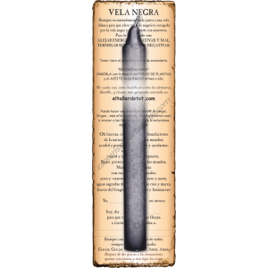 Vela NEGRA 20cm. con guía y oración