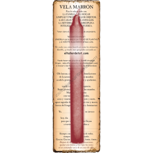 Vela MARRÓN 20cm. con guía y oración