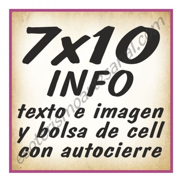 7x10 INFO texto e imagenes y bolsa cell autocierre