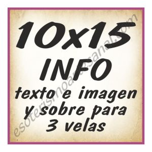 10x15 INFO texto e imagenes y sobre 3 velas