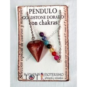 PÉNDULO mineral GOLDSTONE DORADO - liso - 01