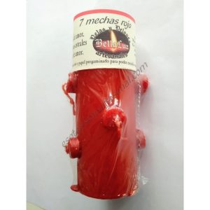 Velón 7 MECHAS - ROJO -para cortar todo tipo de amarres de amor