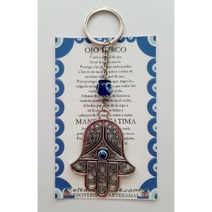 LLAVERO - MANO DE FÁTIMA con OJOS TURCOS