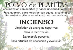 Incienso Polvo de una planta