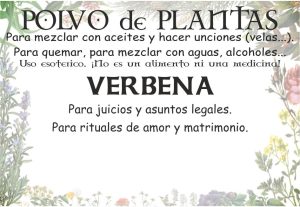 Verbena Polvo de una planta