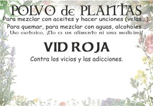 Vid Roja Polvo de una planta